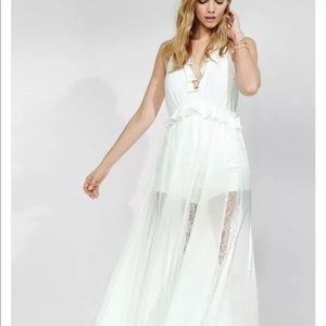 - Express Lace Inset Maxi dress